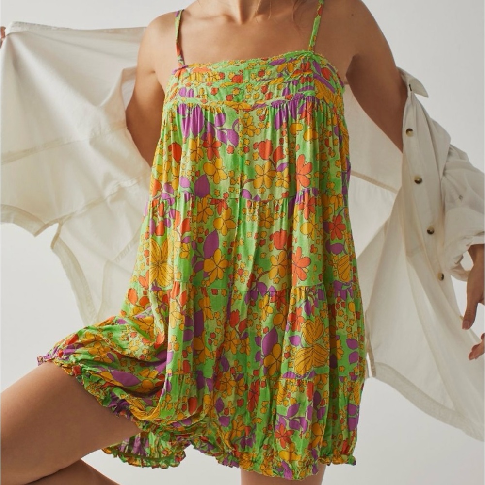 Free People Printed Crush & Blush Romper